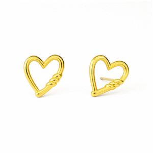 Golden Knot Heart Stud Earrings