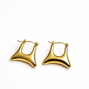 Gold Plated Geometric Hoop Earrings