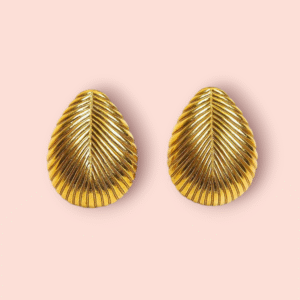 Textured Leaf-Shaped Earrings