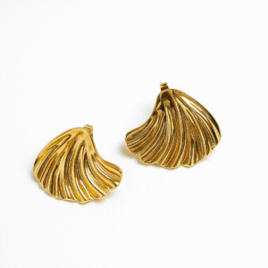 Golden Shell Statement Earrings