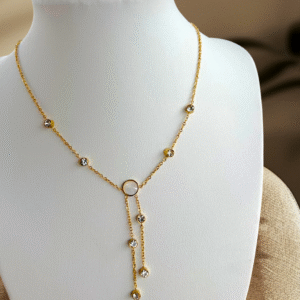 Y-Chain Necklace with Crystal Accents
