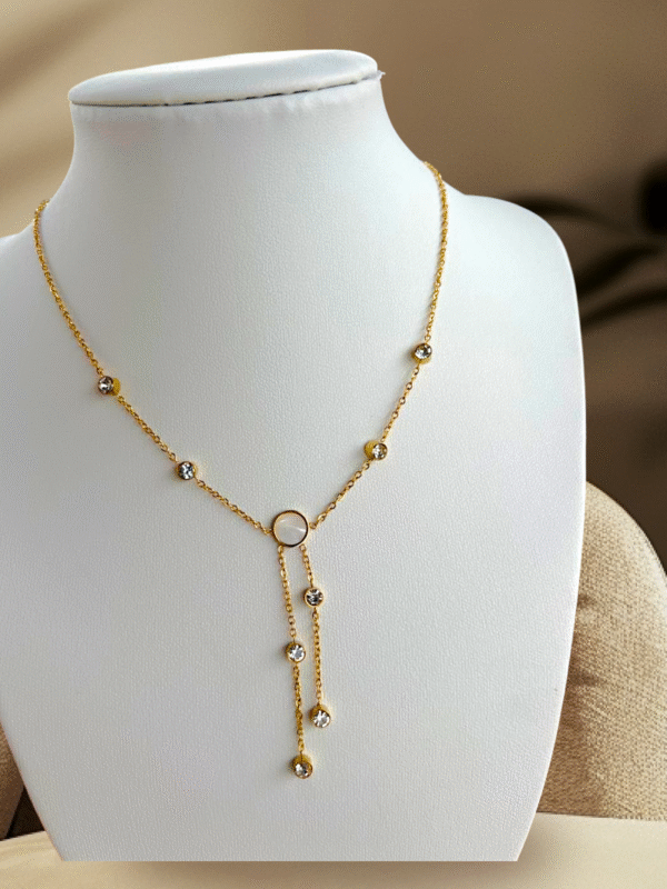 Y-Chain Necklace with Crystal Accents