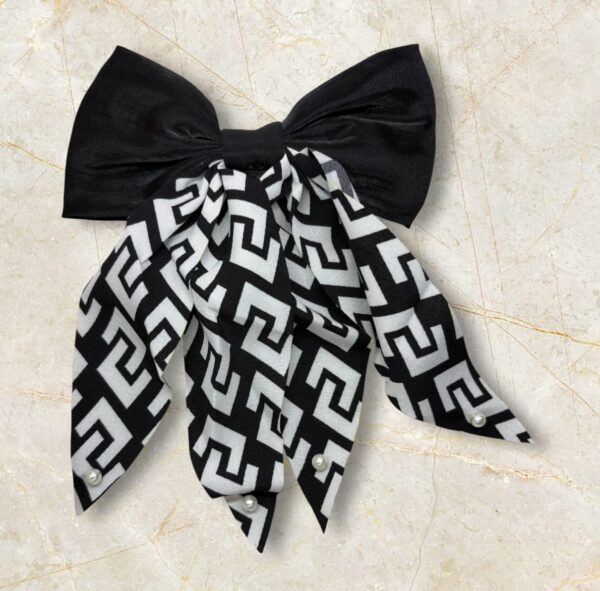 Elegant Duo Bow Hair Clip - Image 3