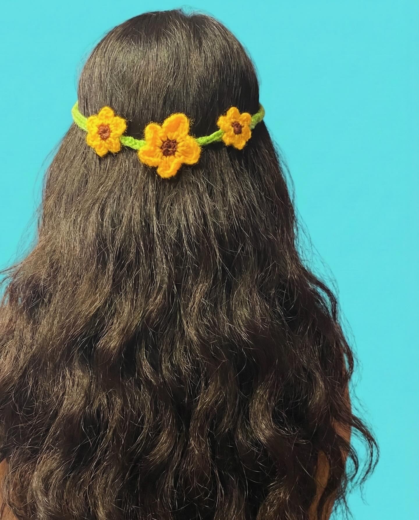 Sunshine Bloom Crochet Hair Crown - Image 2