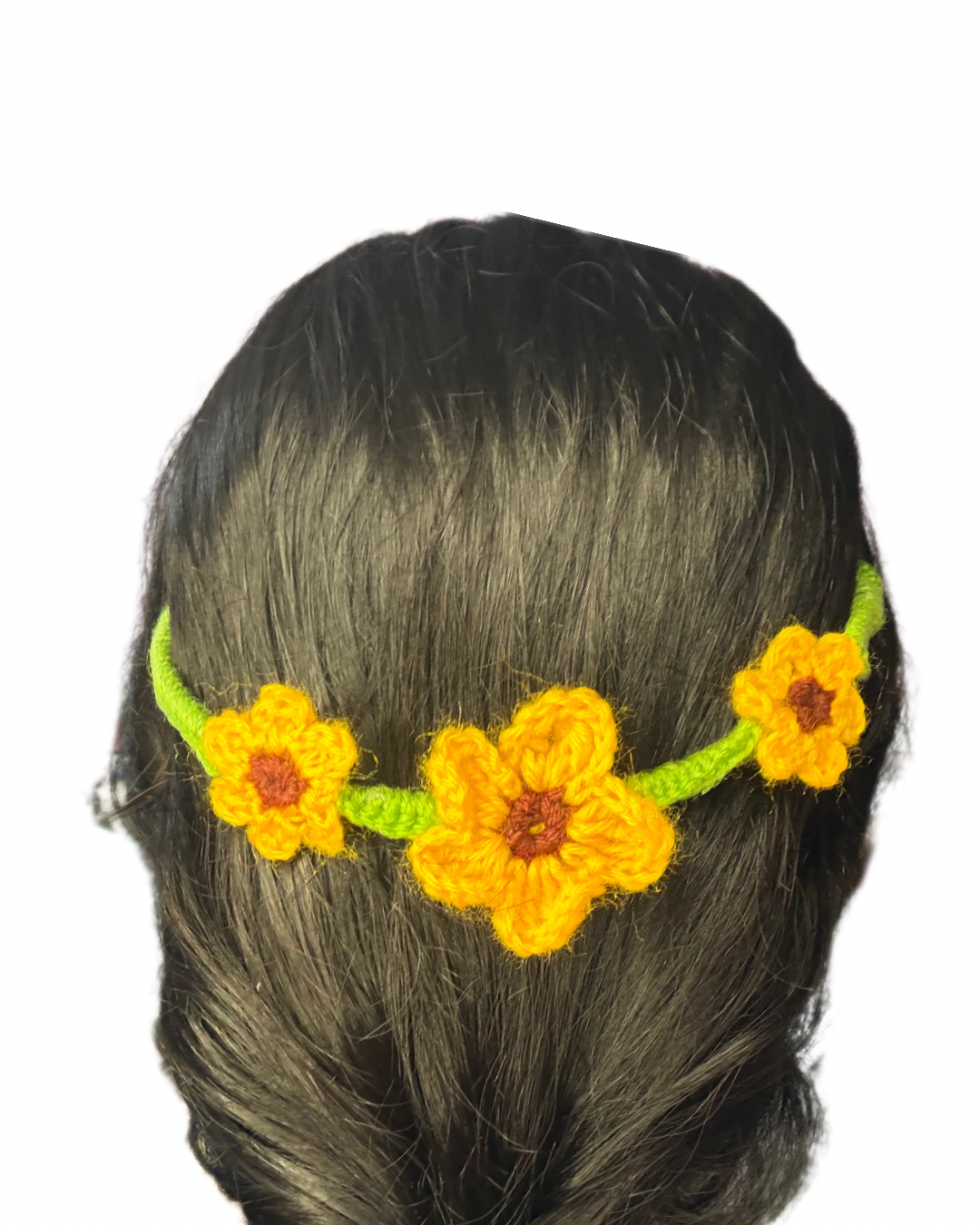 Sunshine Bloom Crochet Hair Crown - Image 3