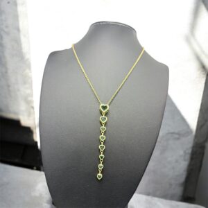 Green Heart Drop Emerald Pendant Necklace