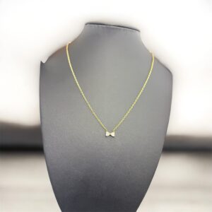 Delicate Bow Gold Necklace