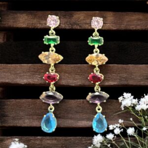 Multicolor Crystal Drop Earrings