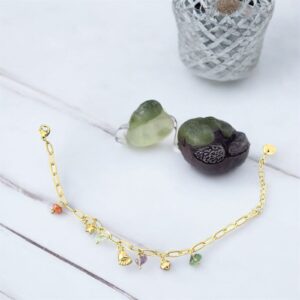 Gold Charm & Gem Bracelet