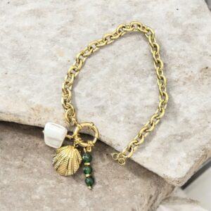 Gold Shell Charm Bracelet