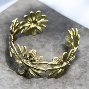 Golden Bloom Floral Cuff Bracelet