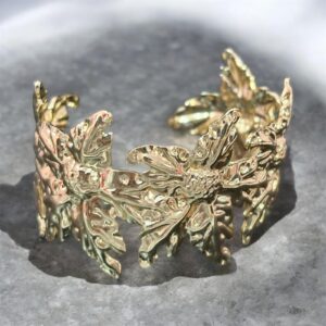 Golden Bloom Floral Cuff Bracelet