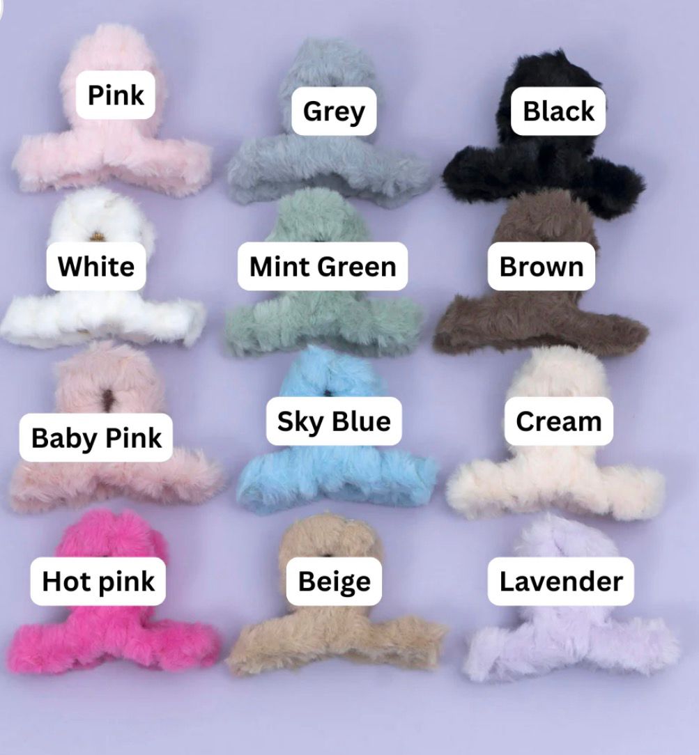 adorable fluffy plush claw clips - Image 3