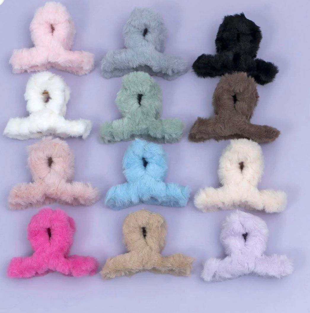 adorable fluffy plush claw clips - Image 2
